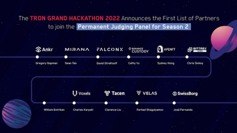 Хакатон TRON Grand Hackathon 2022 объявляет первый список новых партнеров, присоединившихся к постоянной судейской коллегии второго сезона